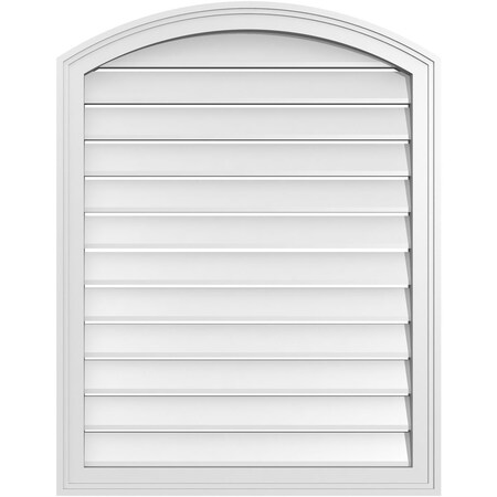 Ekena Millwork Arch Top Surface Mount PVC Gable Vent: Non-Functional, w/2"W x 1-1/2"P Brickmould Frame, 28"W x 34"H GVPAR28X3402SN